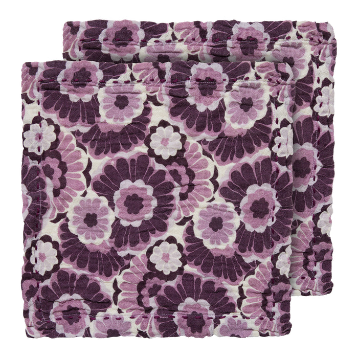 HKliving Floral Burgundy Servetten - Set van 2