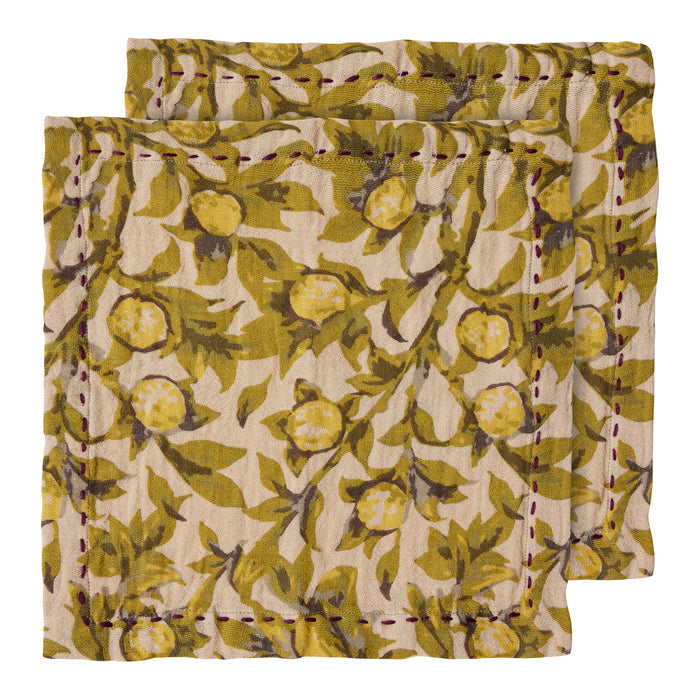 HKliving Mediterranean Olive Servetten - Set van 2