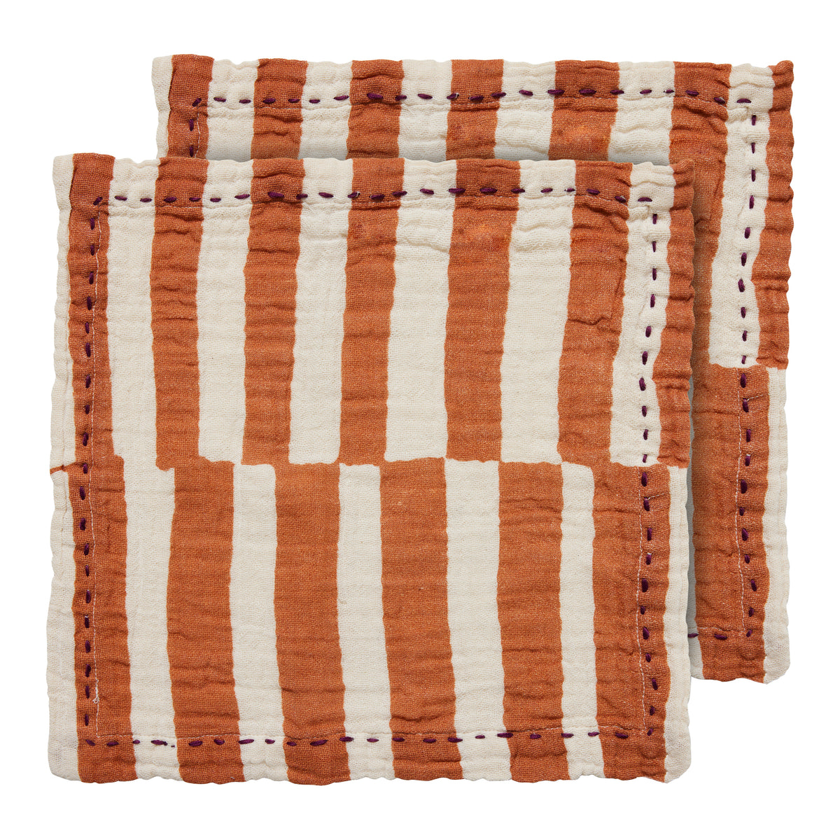 HKliving Striped Tangerine Servetten - Set van 2