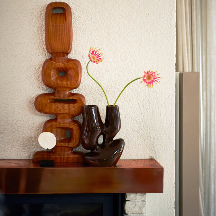 HKliving Organic Vaas - Maat L - Espresso