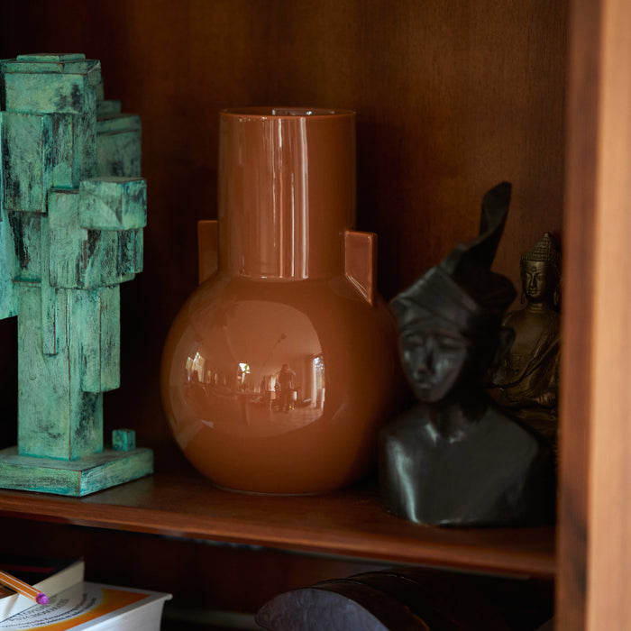 HKliving Ceramic Vaas - Maat S - Caramel