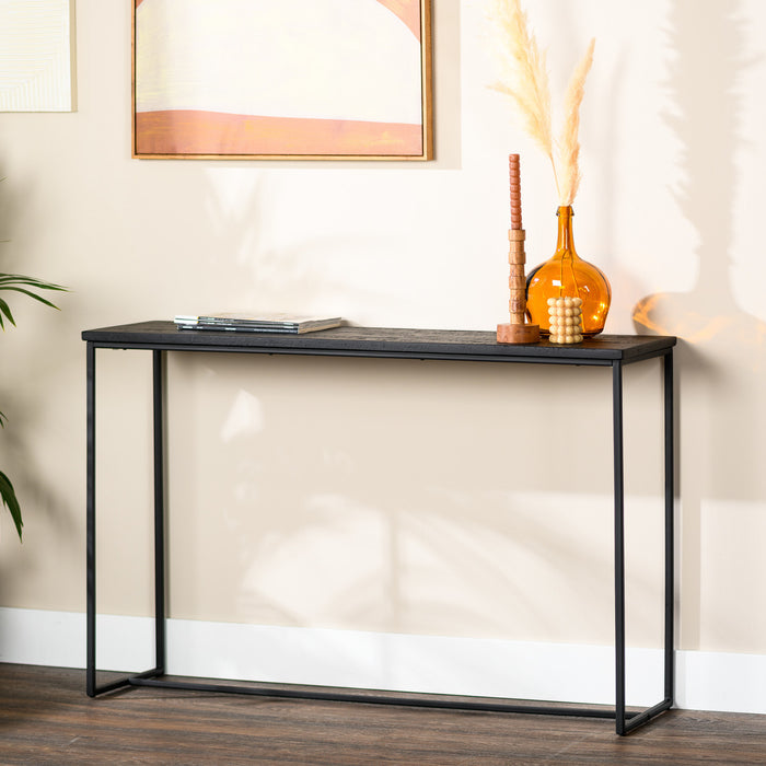 Duverger® Teaky Blinders - Sidetable - teak - stalen frame - zwart