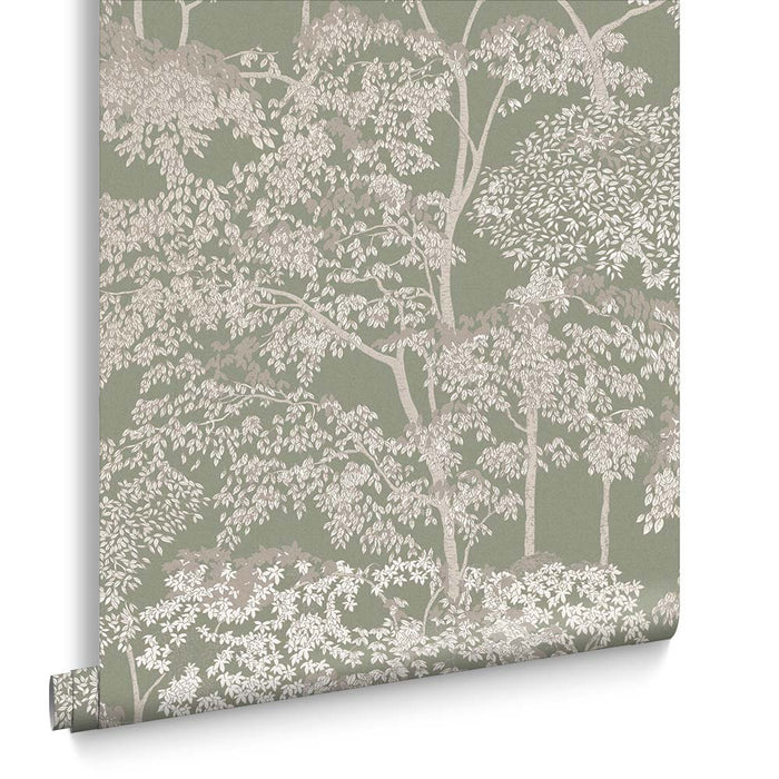 Graham & Brown vliesbehang Idyll Tree Sage groen