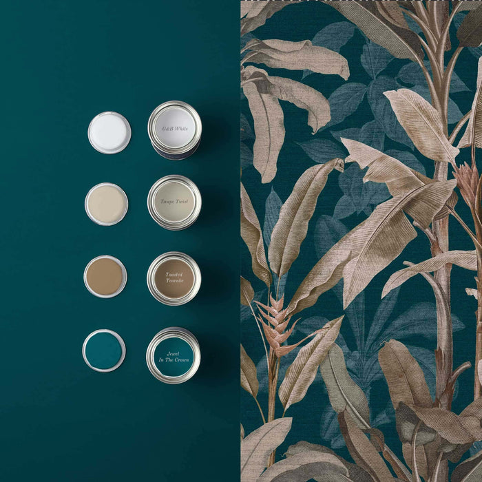 Graham & Brown - Vliesbehang - Borneo Teal - 10mx52cm