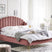 Beliani - AMBILLOU - Tweepersoonsbed - Roze - 160 x 200 cm - Fluweel