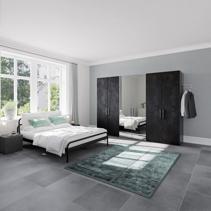 Jutzler Grafiet | Donker Spiegel Draaideurkast 6 deuren