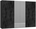 Jutzler Grafiet | Donker Spiegel Draaideurkast 6 deuren