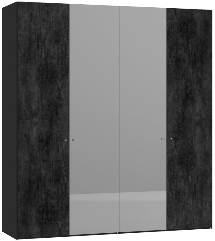 Jutzler Grafiet | Donker Spiegel Draaideurkast 4 deuren