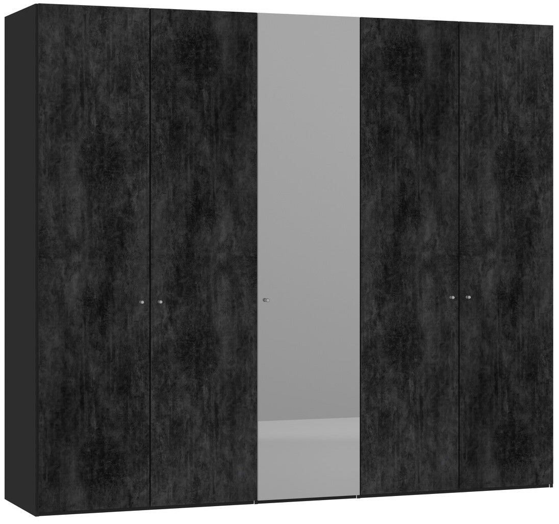 Jutzler Grafiet | Donker Spiegel Draaideurkast 5 deuren