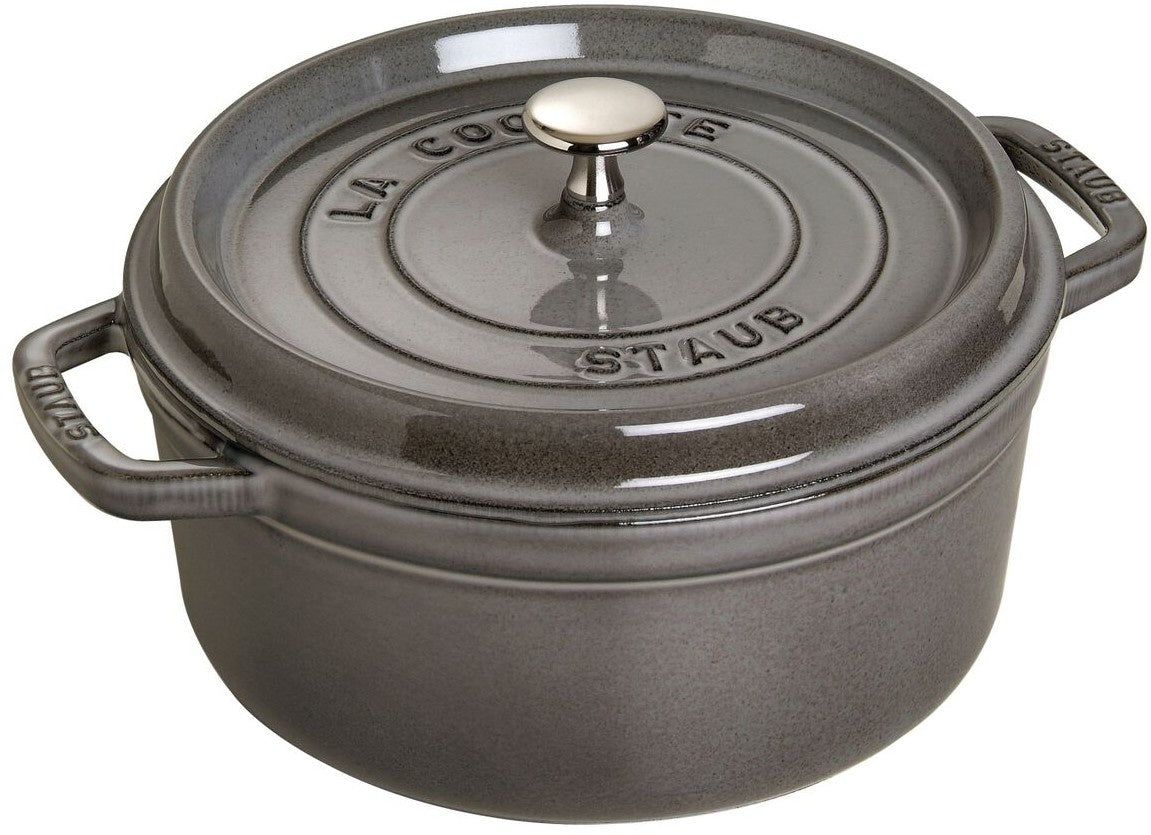Staub Ronde cocotte 22 cm - grafietgrijs