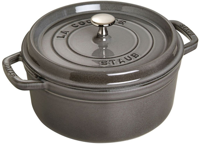 Staub Ronde cocotte 22 cm - grafietgrijs
