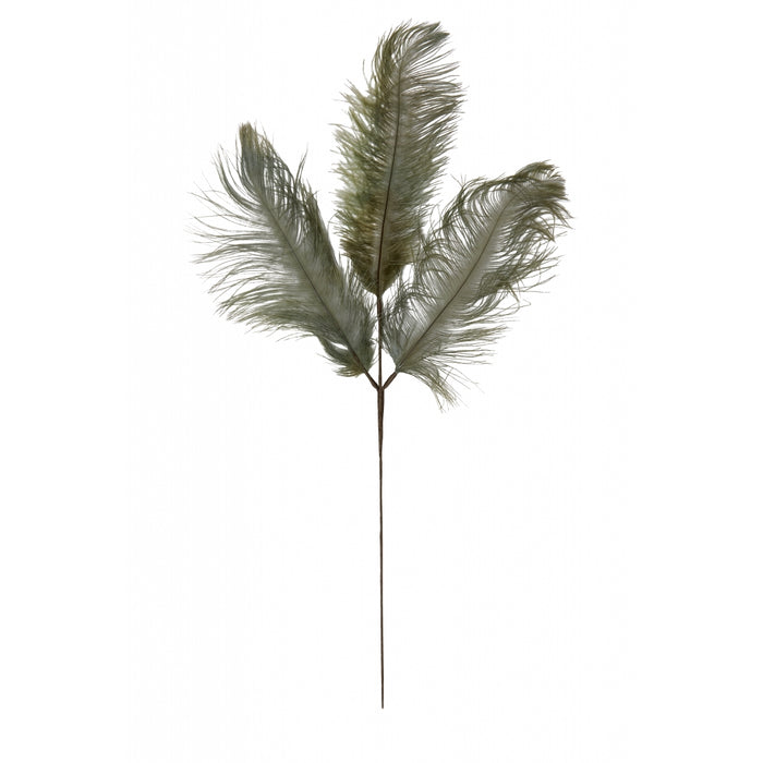 Light & Living Kunsttak Veer - Groen - Veren - 30x59x1cm (BxHxD)