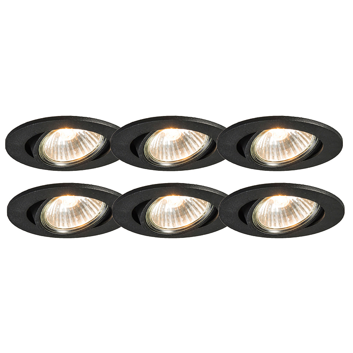 QAZQA Set van 6 inbouwspots zwart kantelbaar - Cisco