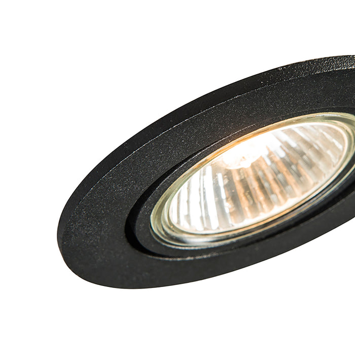 QAZQA Set van 12 inbouwspots zwart kantelbaar - Cisco