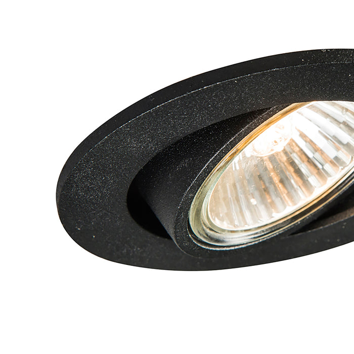 QAZQA Set van 12 inbouwspots zwart kantelbaar - Cisco