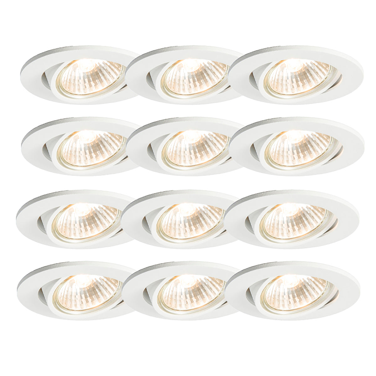 QAZQA Set van 12 inbouwspots wit kantelbaar - Cisco
