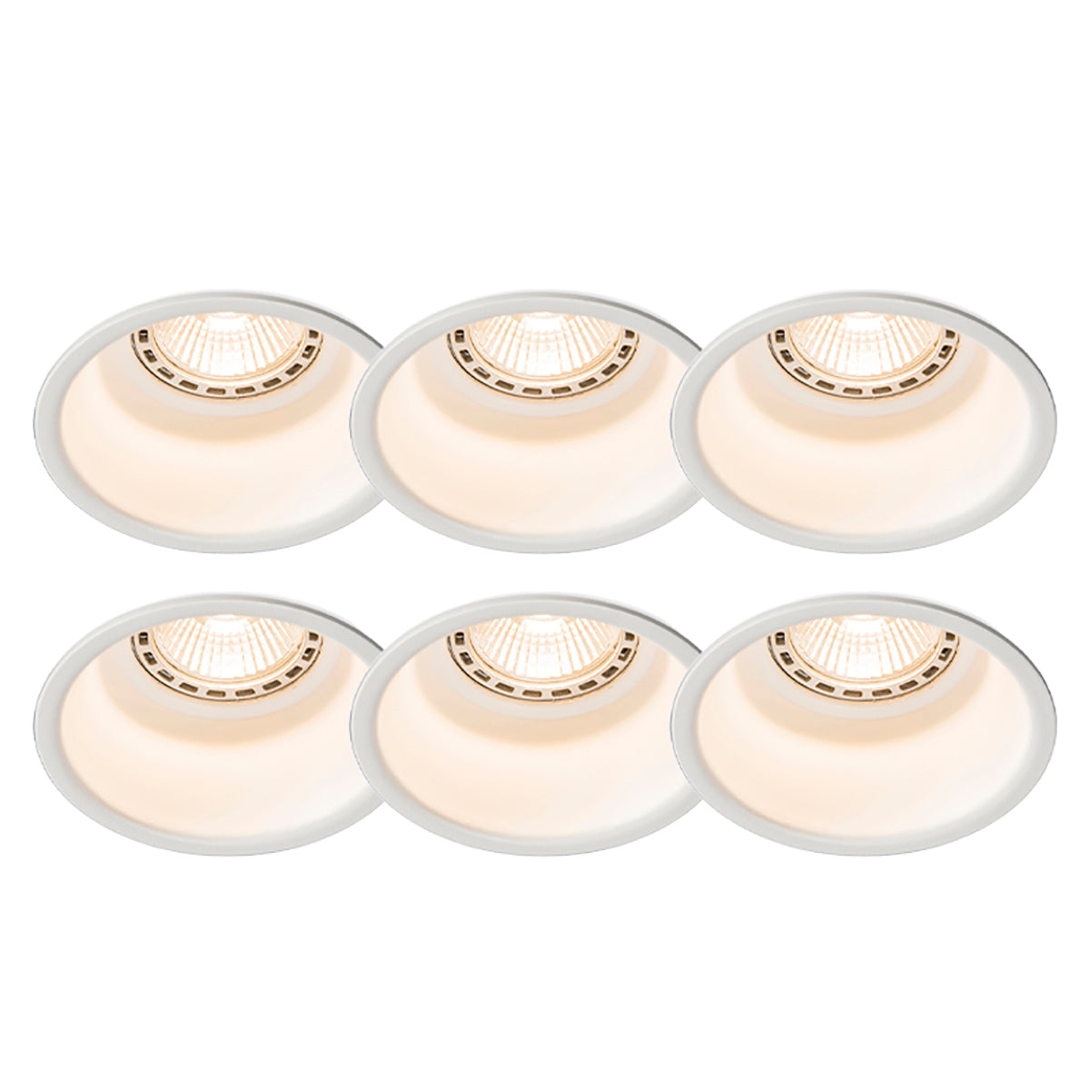 QAZQA Set van 6 moderne inbouwspots wit - Dept
