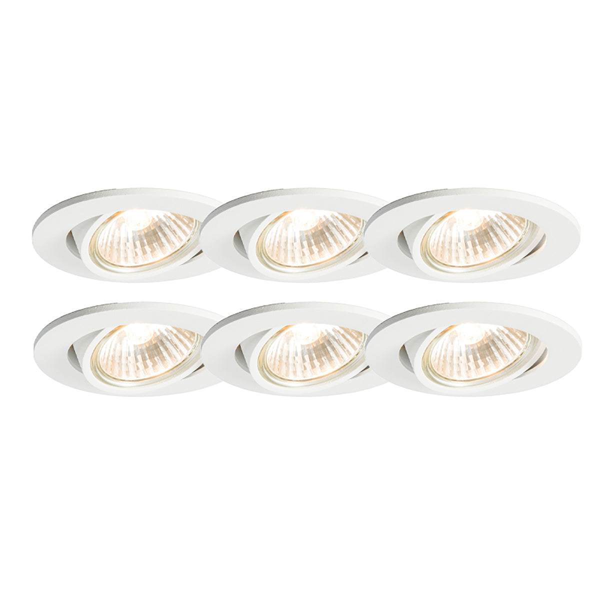 QAZQA Set van 6 inbouwspots wit kantelbaar - Cisco