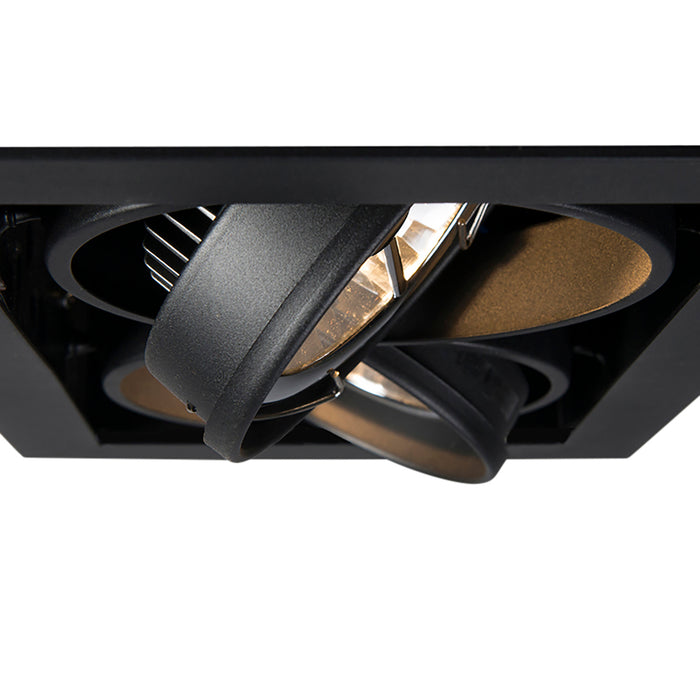 QAZQA Set van 6 inbouwspots zwart AR111 verstelbaar 2-lichts - Oneon