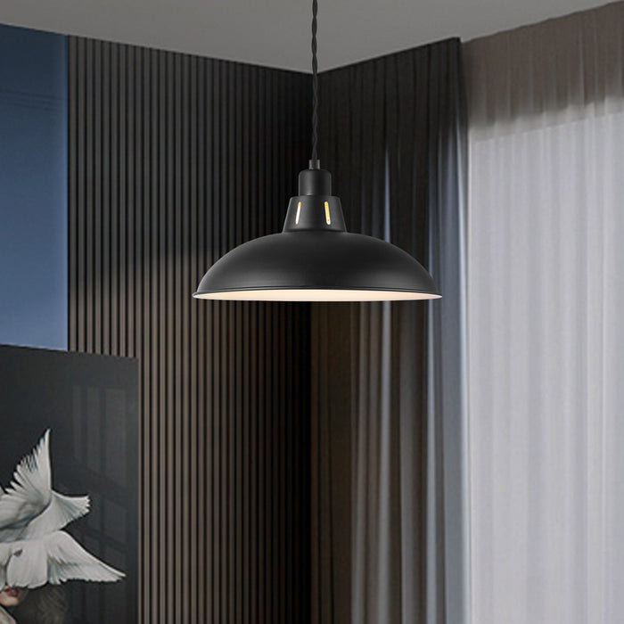 Home Sweet Home Lampenkap Altis rond zwart - B:30.5xD:30.5xH:12cm