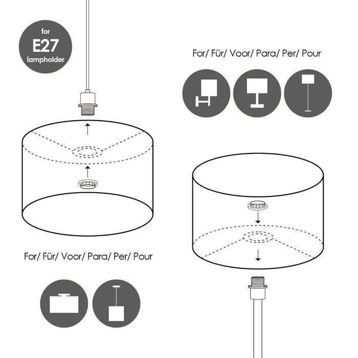 Home Sweet Home Lampenkap Bling Wit - B:30xD:30xH:20cm