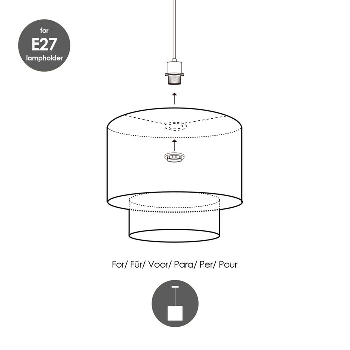 Home Sweet Home Lampenkap Cane Weave naturel - B:30xD:30xH:40cm