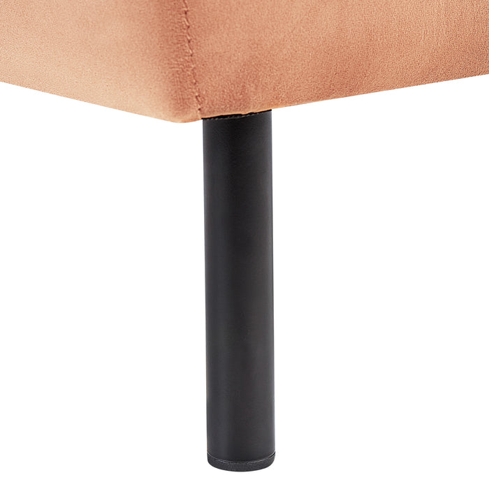 Beliani - LE CRAU - Chaise longue - Perzik - Linkerzijde - Fluweel