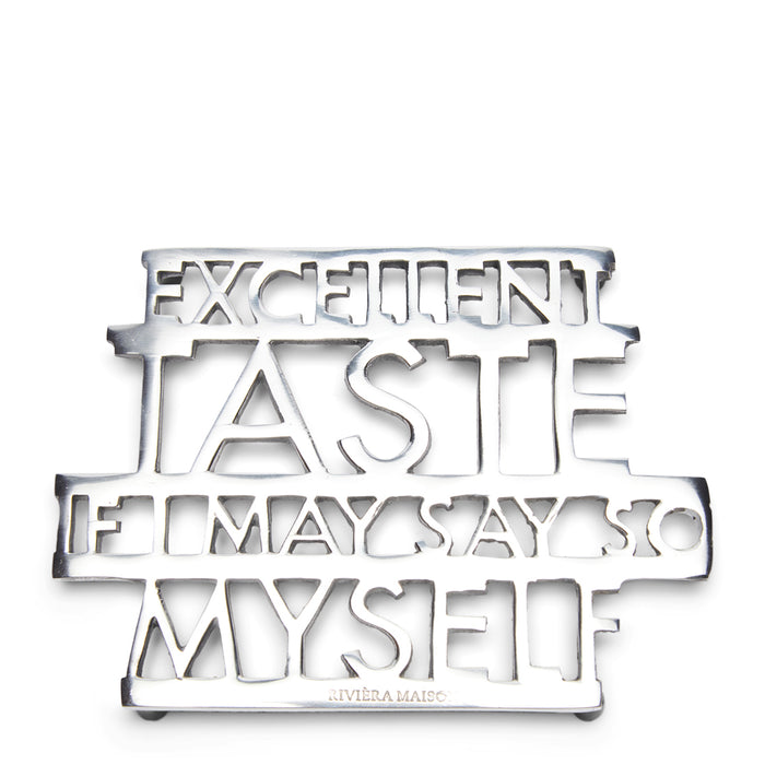 Riviera Maison onderzetter voor pannen tekst - Excellent taste Zilver