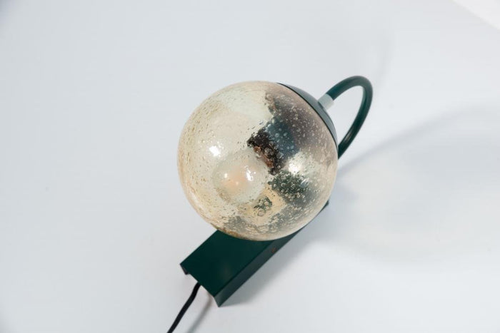 Reliving Vintage Jaren 60|70 Wandlamp Groen & Glas, Bubbels Bollamp