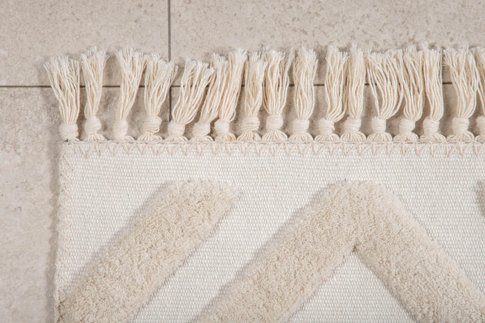 Hioshop Towa vloerkleed 230x160 cm polyester wit.