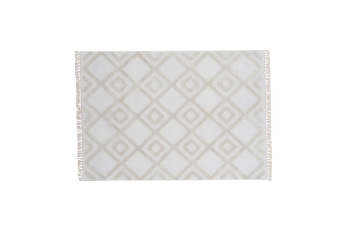 Hioshop Towa vloerkleed 230x160 cm polyester wit.