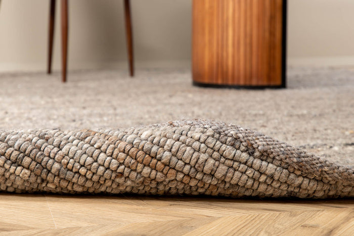 Hioshop Loump vloerkleed 230x160 cm wol beige, grijs.