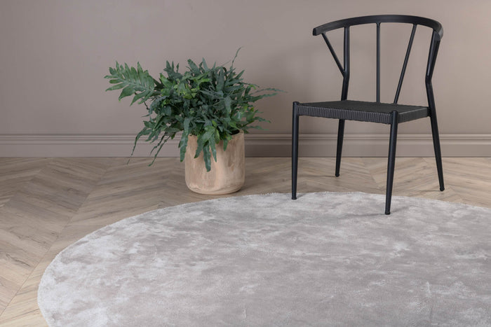 Hioshop Indra vloerkleed Ø200 cm viscose grijs.