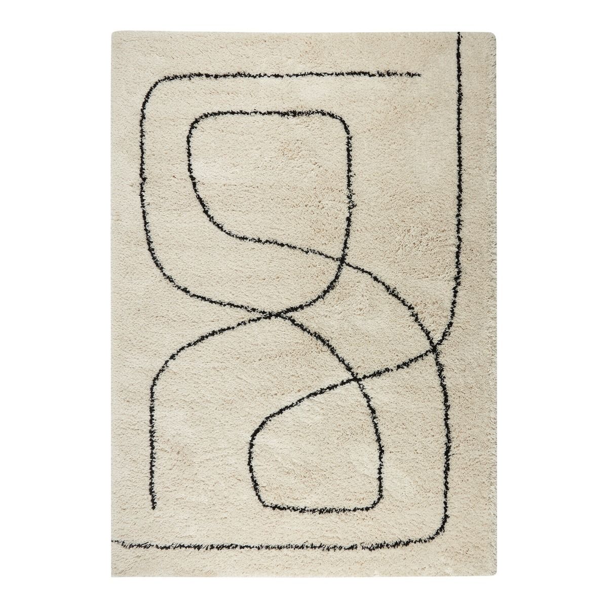 Interieur05 Hoogpolig Vloerkeed Lines wit - 160 x 230 cm