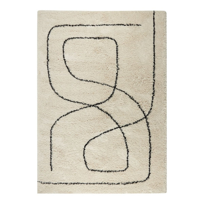 Interieur05 Hoogpolig Vloerkeed Lines wit - 160 x 230 cm