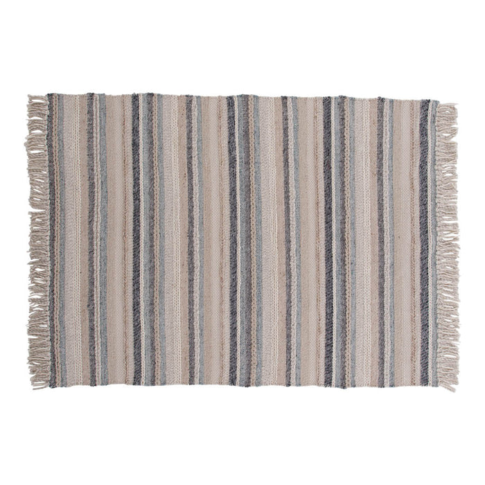 Hioshop Gudha vloerkleed 240x170 cm wol beige, blauw.