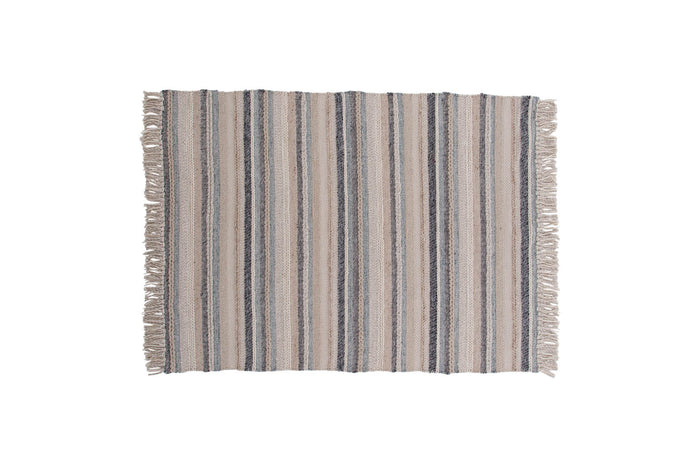 Hioshop Gudha vloerkleed 240x170 cm wol beige, blauw.