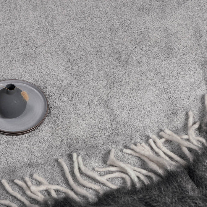 Hioshop Undra vloerkleed Ø200 cm polyester grijs.