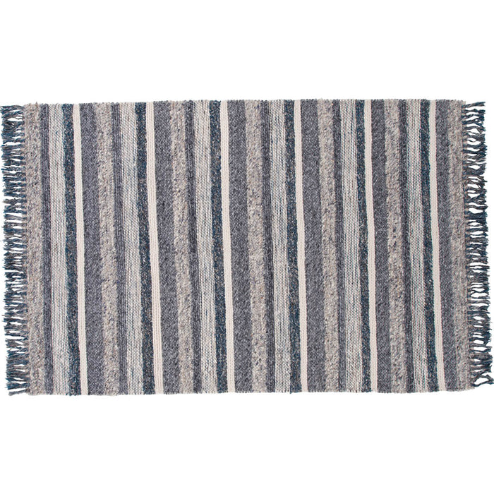 Hioshop Agra vloerkleed 240x170 cm wol blauw, grijs.