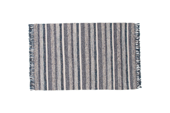Hioshop Agra vloerkleed 240x170 cm wol blauw, grijs.