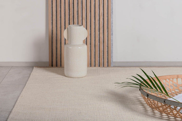 Hioshop Jaipur vloerkleed 300x200 cm wol beige.