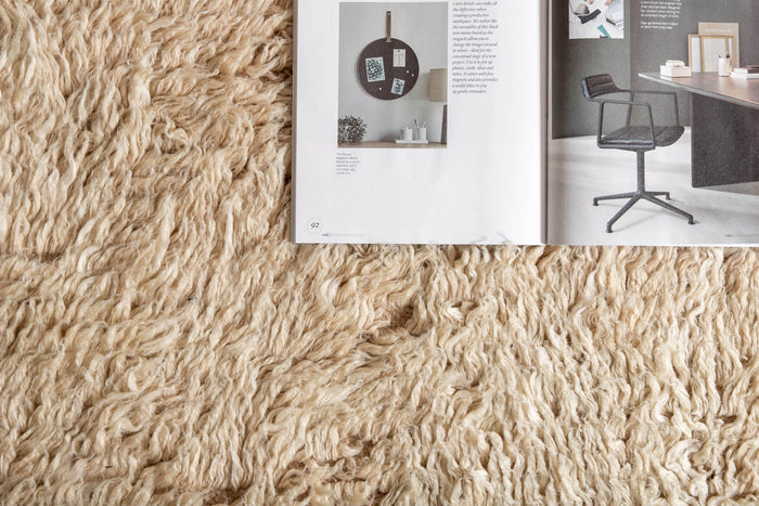 Hioshop Leiko vloerkleed 300x200 cm wol beige.