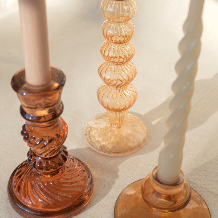 À la Glass candle holder small coral