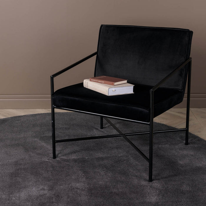 Hioshop Undra vloerkleed Ø200 cm polyester donkergrijs.