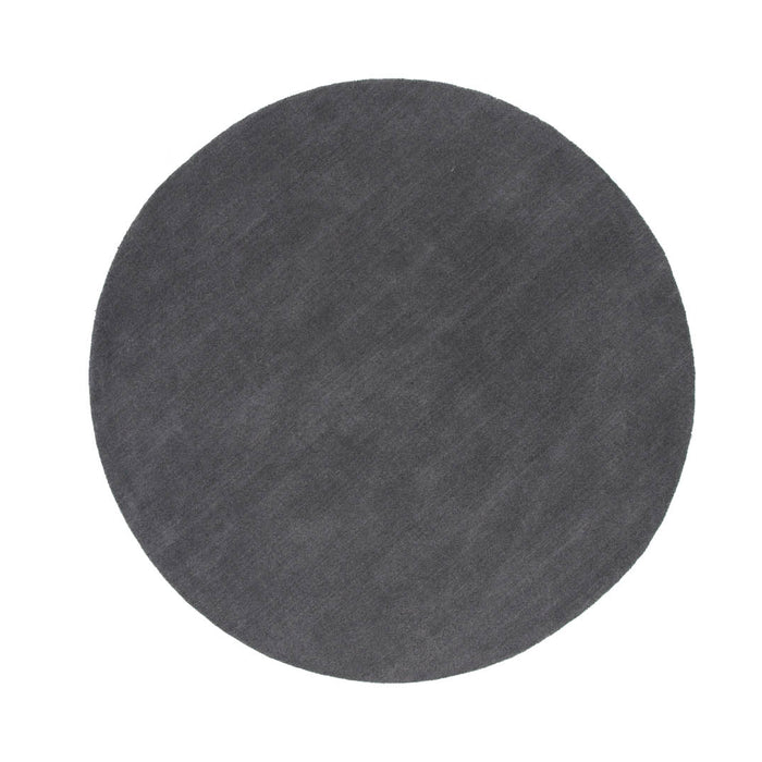 Hioshop Ulla vloerkleed Ø200 cm wol donkergrijs.