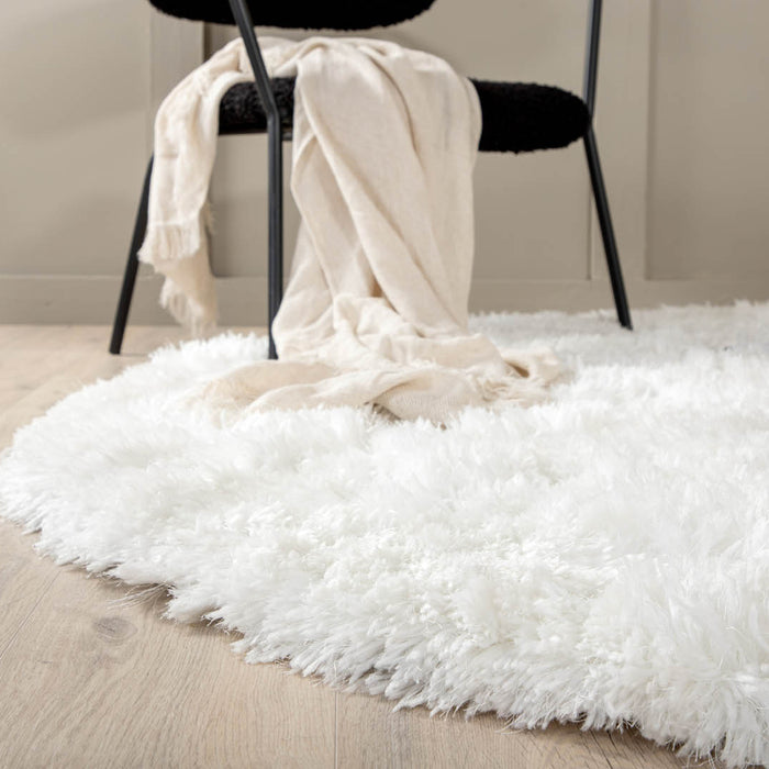 Hioshop Grace vloerkleed Ø200 cm polyester wit.