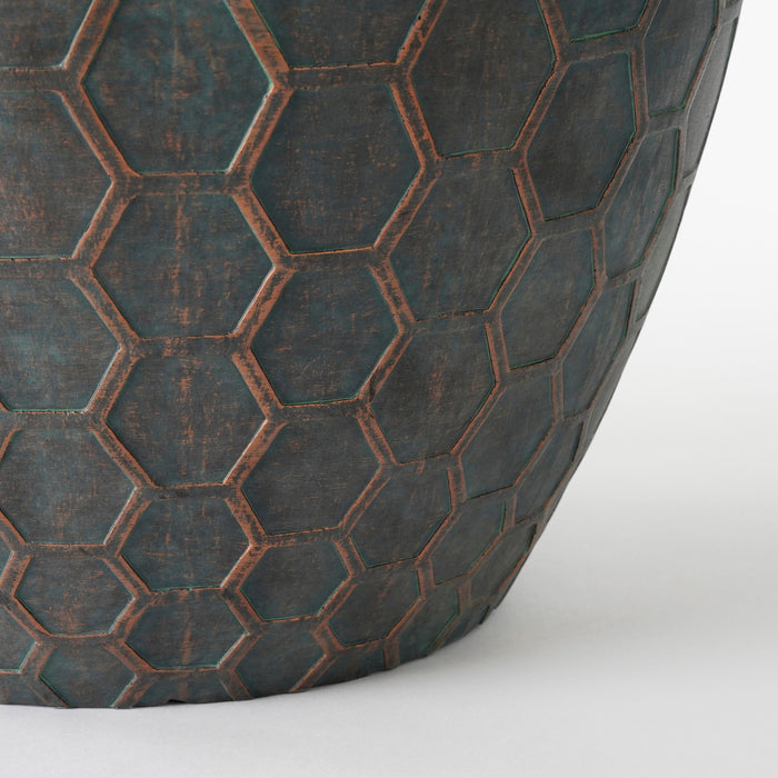 Mica Decorations Bravo Bloempot - H26 x Ø30,5 cm - Honingraat - Groen