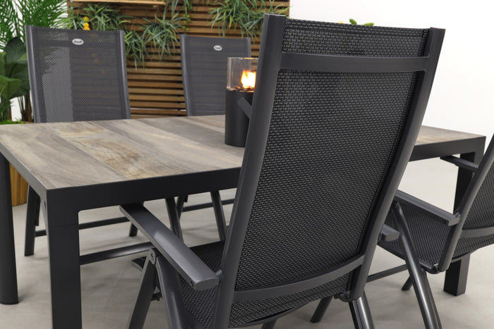 Hartman Roma|Kings tuinset antraciet - 180x100 cm.