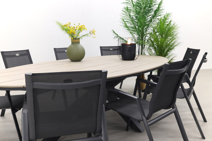 Hartman Napoli Xerix stapelbaar|Edison 280x140 tuinset ovaal