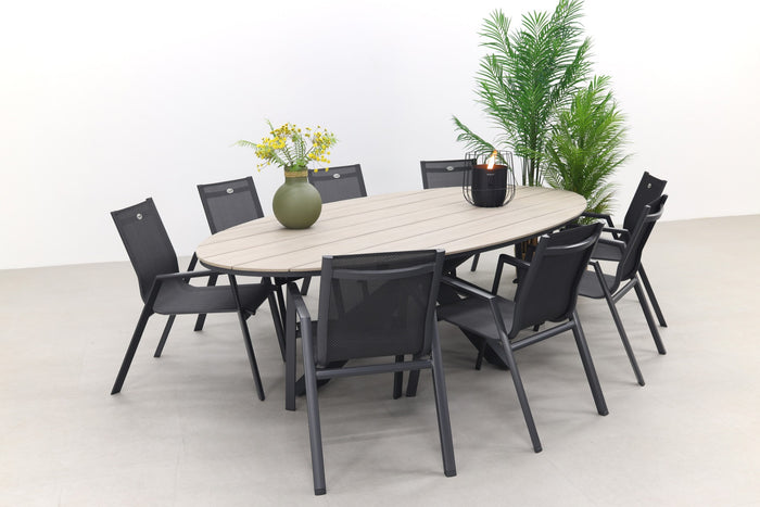 Hartman Napoli Xerix stapelbaar|Edison 280x140 tuinset ovaal